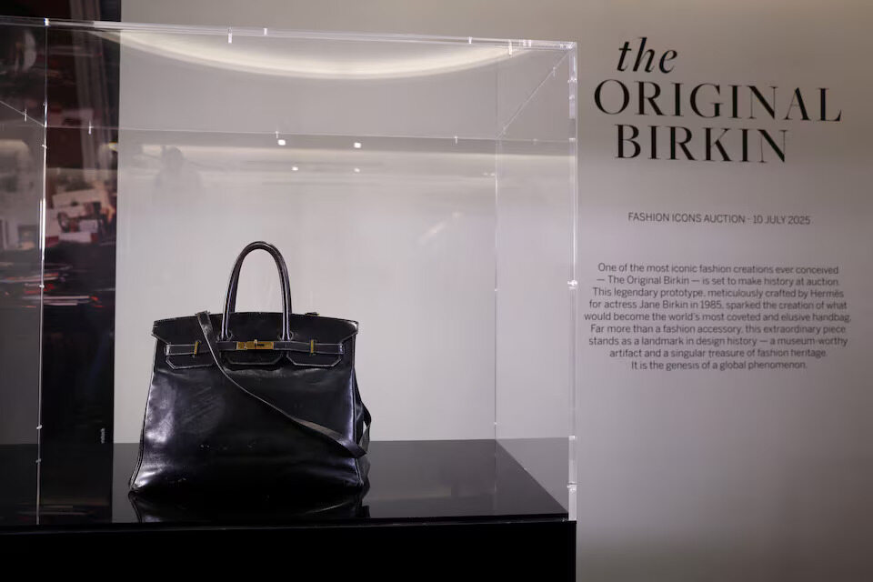 First-ever Birkin bag sells for record $10 million at Sotheby’s Paris