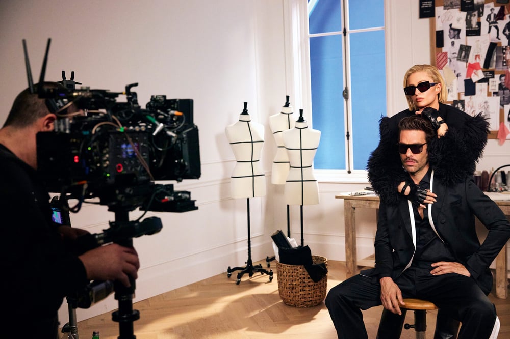 BTS of the 'From Paris With Love' fall 2025 campaign from Karl Lagerfeld