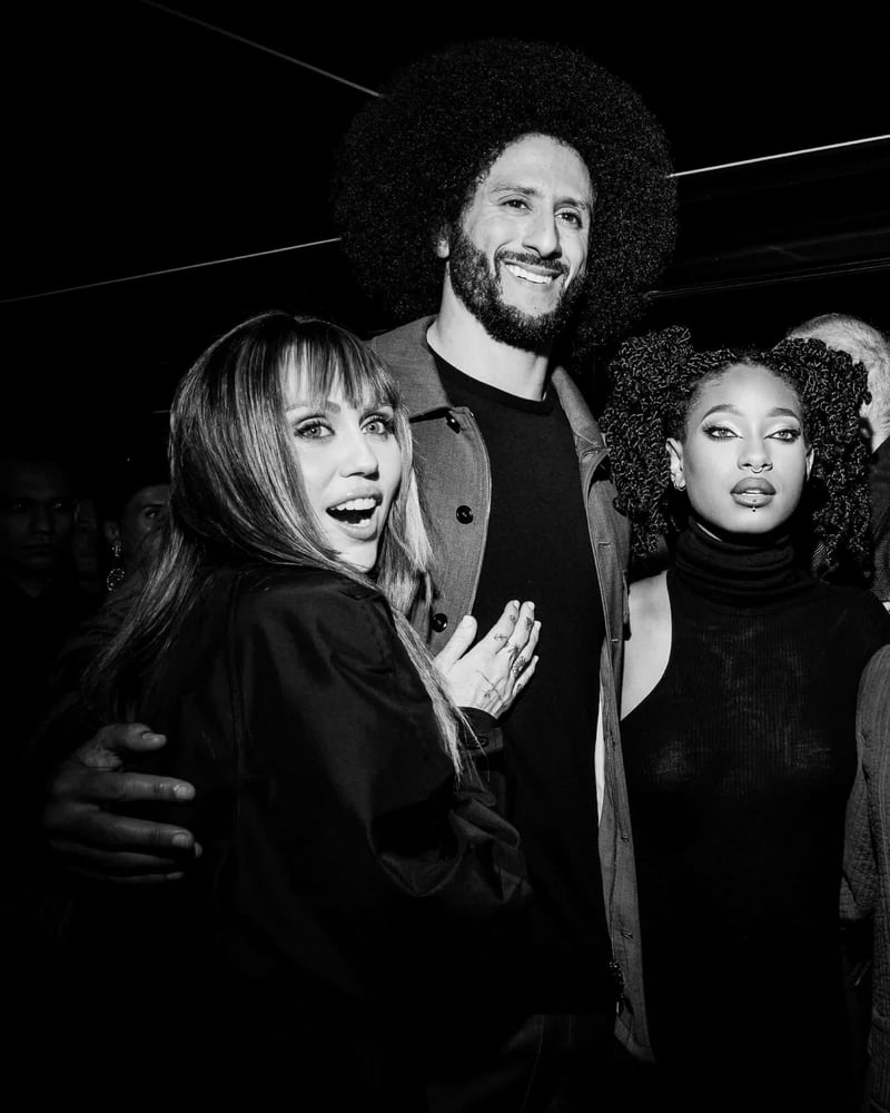 Miley Cyrus, Colin Kaepernick, and Willow Smith at the Moncler x Remo Ruffini event at Casa Cipriani.