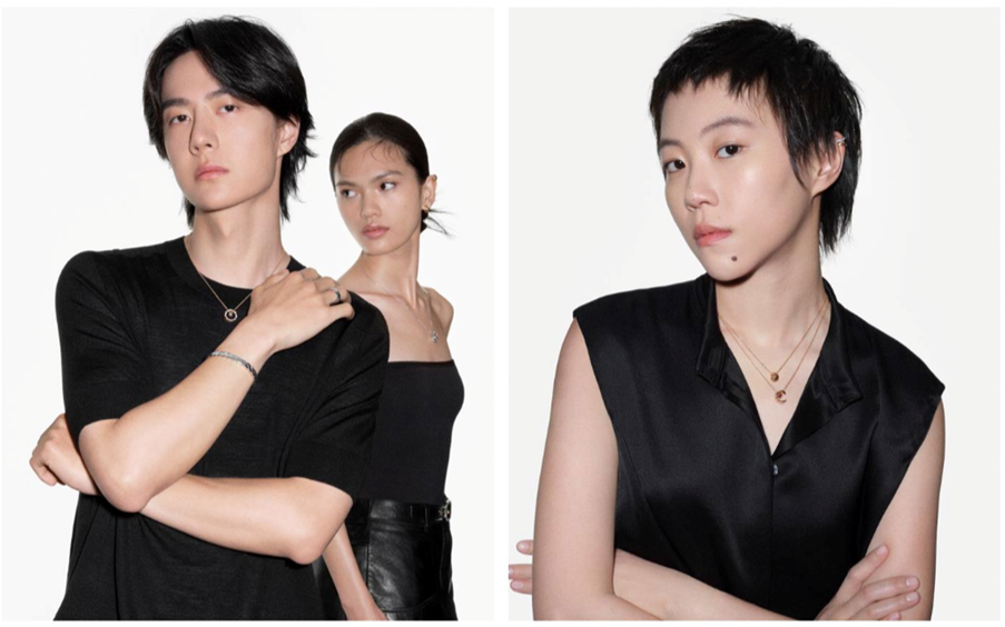 Wang Yibo and Leah Dou wearing Coco Crush jewelry in Chanel’s latest campaign.